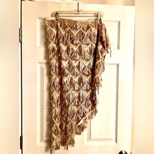 NEW Sequin Wrap Skirt. Sz XLarge. Belly dance, Dance Costume. Cream color.